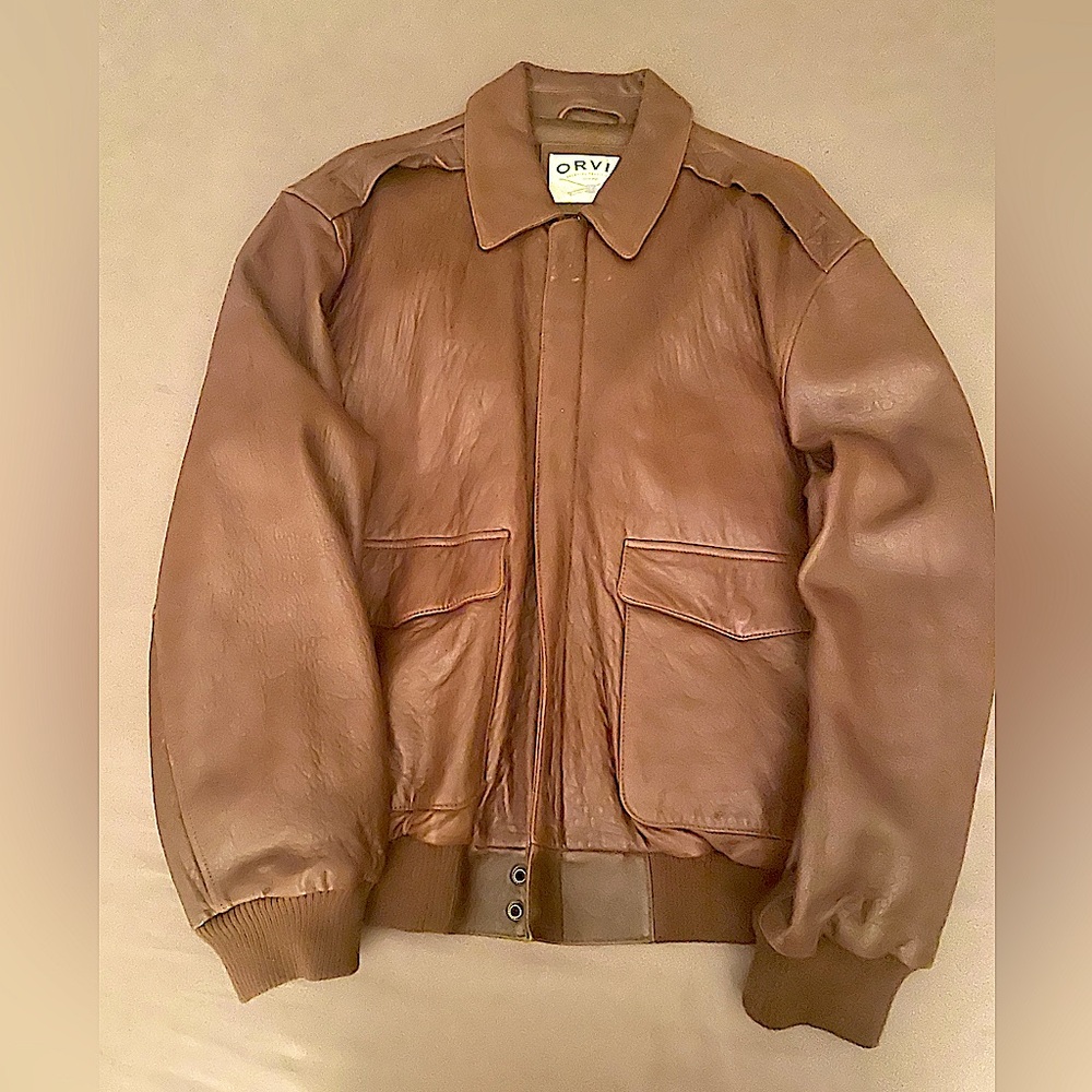 Orvis Bomber Jacket, Flight Jacket, Vintage leather